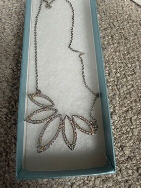 Touchstone Crystal Silver-Tone Petals Necklace